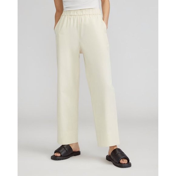 Everlane Pants - Everlane Womens Easy Pants 2 Canvas Cream Pull On Straight Lightweight Pockets